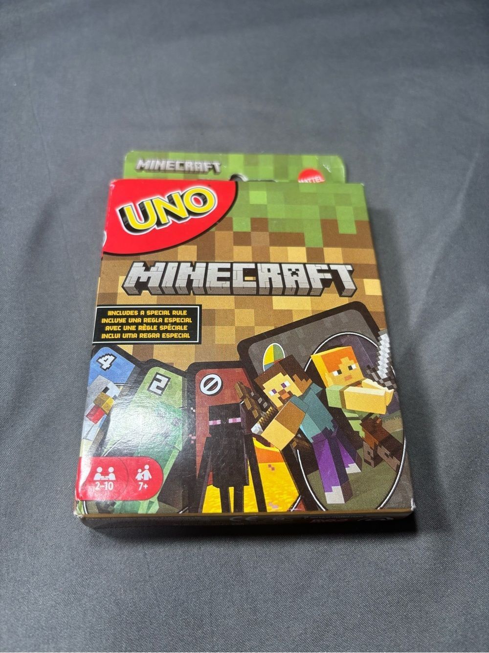 NEW UNO Minecraft Card Game - Green Brown Multicolor